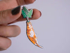 Carrot cat enamel pin | Black nickel plated brooch with an orange tabby cat or is it a carrot? Huh?