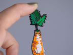 Carrot cat enamel pin | Black nickel plated brooch with an orange tabby cat or is it a carrot? Huh?