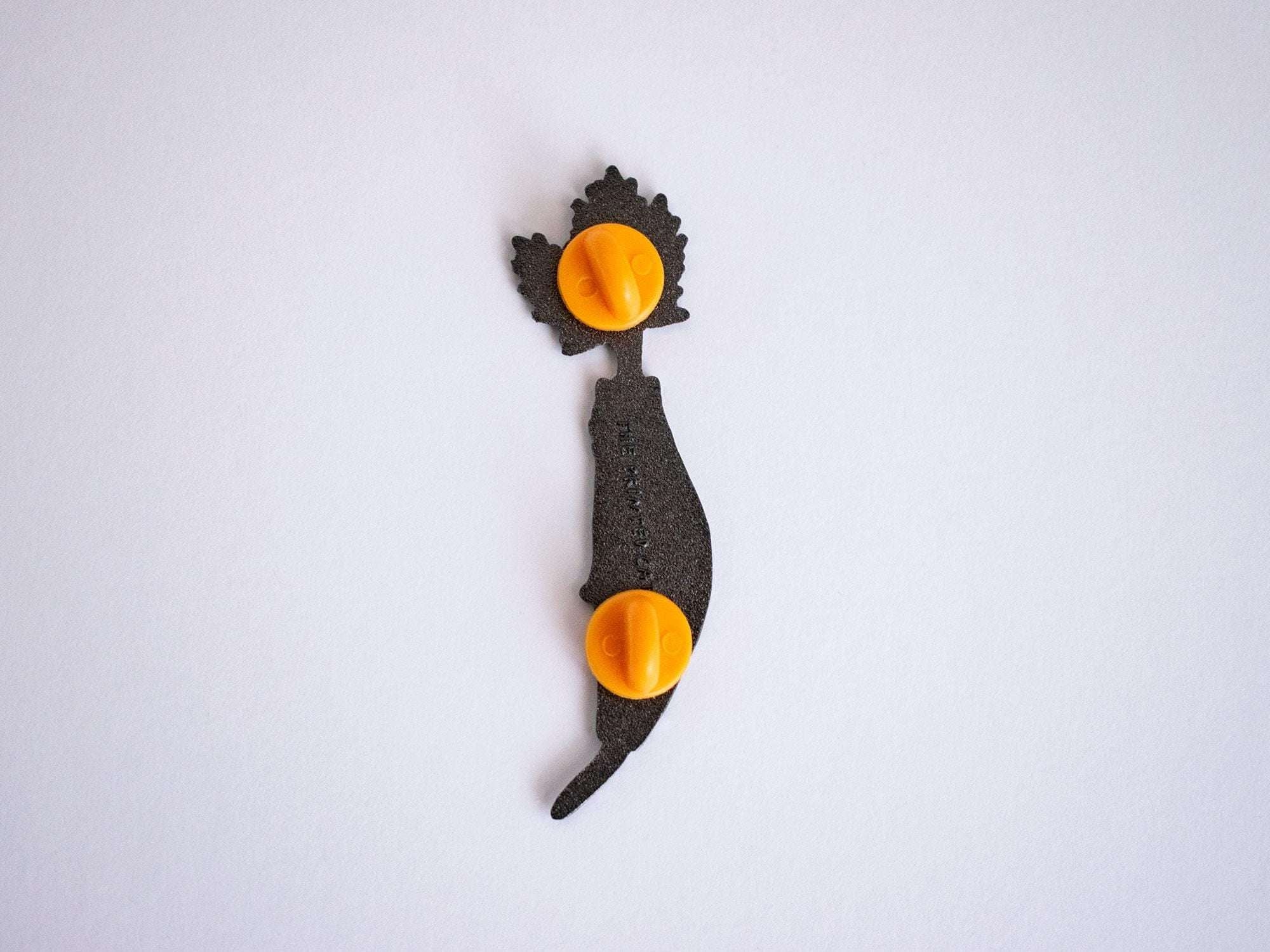 Carrot cat enamel pin | Black nickel plated brooch with an orange tabby cat or is it a carrot? Huh?