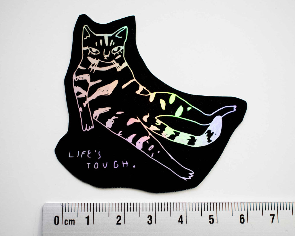Holographic Cat Sticker| Holographic Stickers, Cat Stickers, Vinyl Cat Stickers, Kawaii Sticker, Water Bottle Sticker, Laptop Stickers