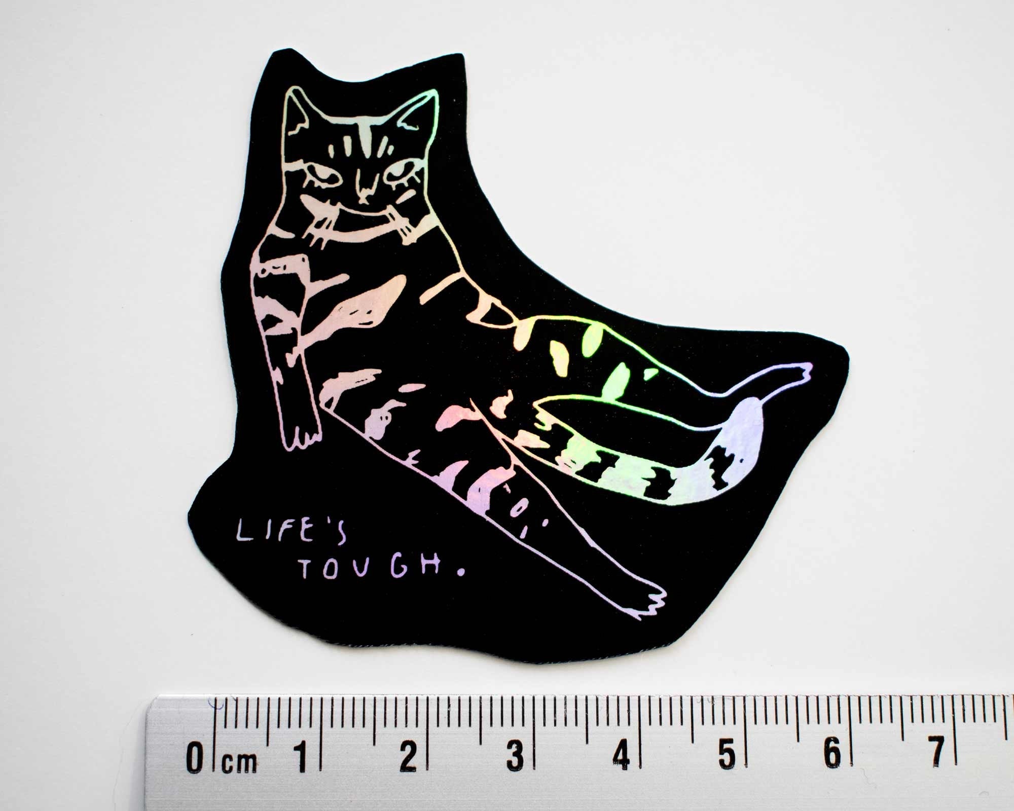 Holographic Cat Sticker| Holographic Stickers, Cat Stickers, Vinyl Cat Stickers, Kawaii Sticker, Water Bottle Sticker, Laptop Stickers