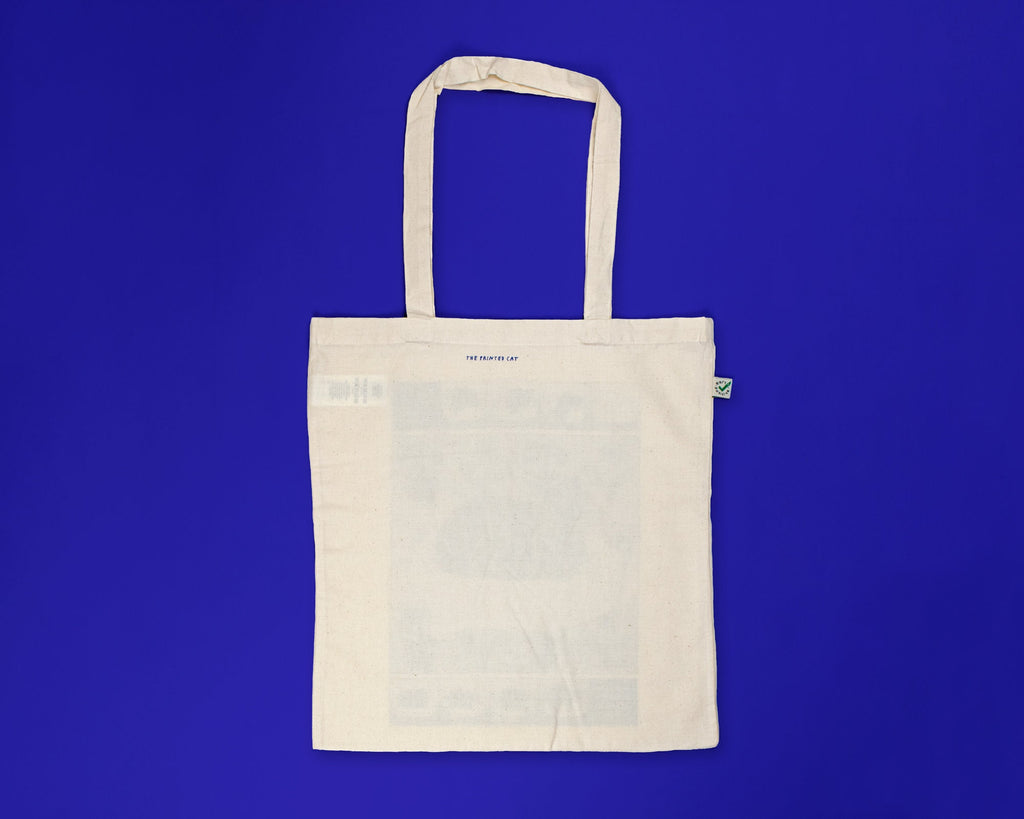 Tabby Cat Tote Bag: Hand Screen Printed Organic Cotton