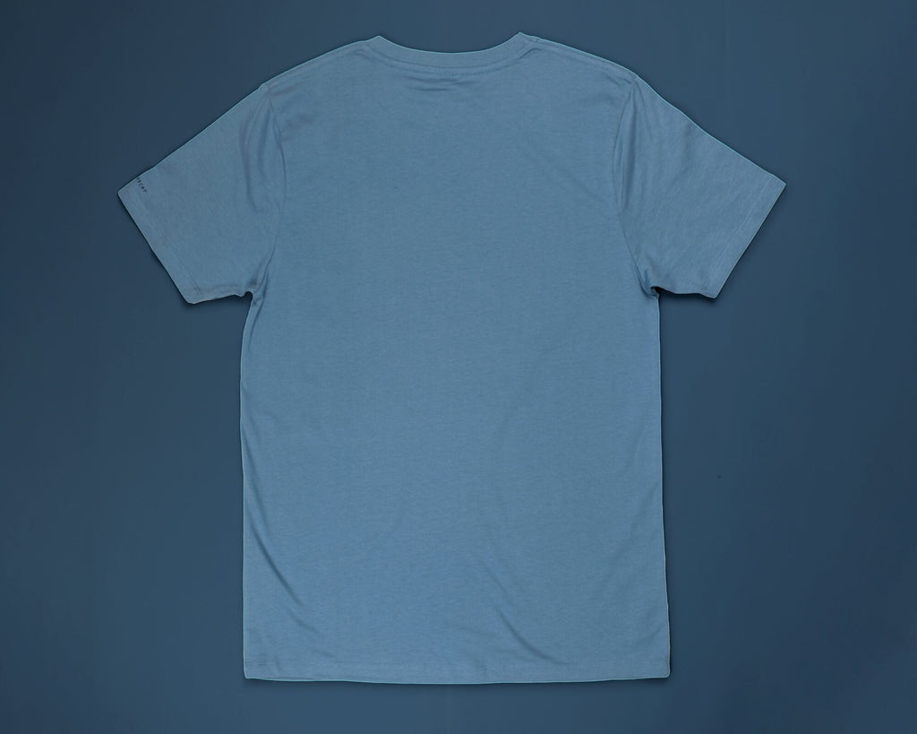 Reflecting cat eyes t-shirt | Hand screen printed on blue organic cotton tee with reflective ink