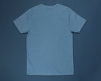 Reflecting cat eyes t-shirt | Hand screen printed on blue organic cotton tee with reflective ink