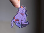 Holographic Cowboy Cat Sticker: Western Kawaii Decal