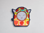 Apple Balaclava Cat Sticker: Holographic Vinyl Decal