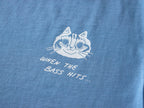 When the bass hits crop top | Hand screen printed on cornflower 100% cotton tee with front and back print of cats raving to the music