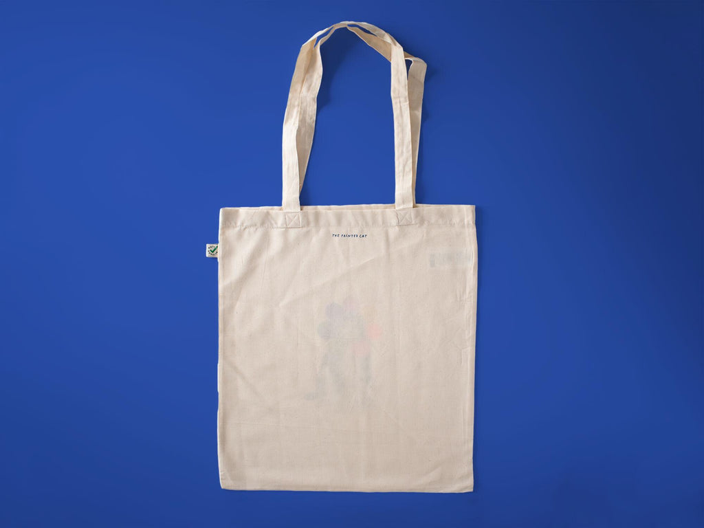 Grumpy Cat Tote Bag: Rainbow Flower, Organic Cotton, Limited Edition