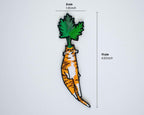 Carrot Cat Patch | Cat Badge, Embroidery iron-on patch of orange tabby cat dressed as a carrot, great gift for vegans, cat lover or yourself