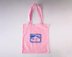 I smell bullshit tote bag | Hand screen printed light pink 100% cotton tote bag with illustration of a cat sniffing out lies