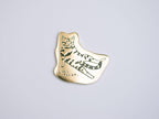 Life's tough Cat Enamel Pin | Gold plated brooch with a tabby cat beeing fed up with everything