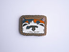 I smell bullsh1t Cat Enamel Pin | Gold plated brooch with a calico cat sniffing out the truth
