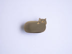 Golden Cat Loaf Enamel Pin | Gold plated brooch with a cat sitting as loaf