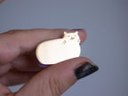 Golden Cat Loaf Enamel Pin | Gold plated brooch with a cat sitting as loaf