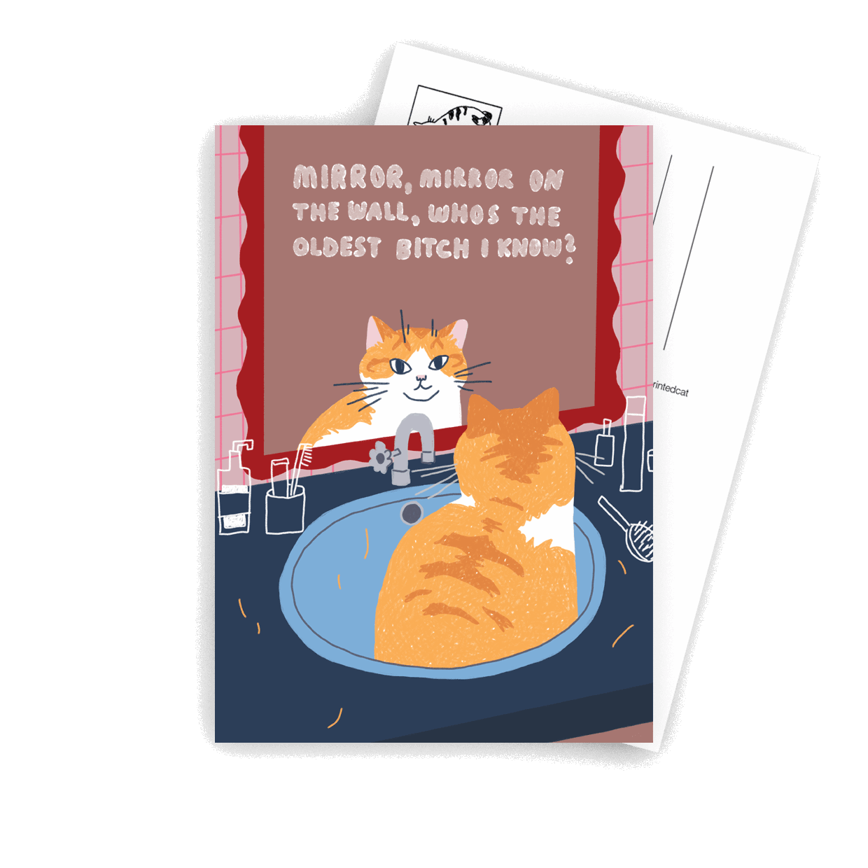 Mirror, Mirror on the wall who's the oldest bitch I know - A6 Postcard