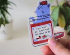 You Can Be Anything | Transparent Sticker, Strawberry Jam, Cat Stickers, Kawaii Sticker, Water Bottle Sticker, Laptop Sticker, Inspirational