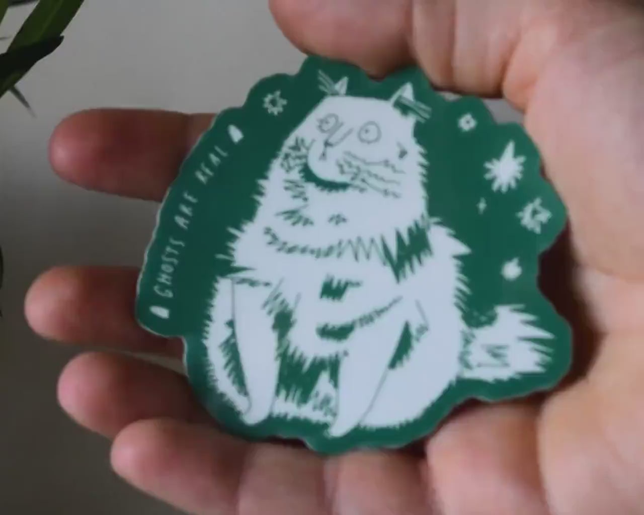 Glow in the Dark Cat Sticker: Witchy Waterproof Vinyl Decal